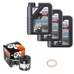 Wartungsset Ölwechsel, LIQUI MOLY Motorbike Öl 4Takt teilsytnth.