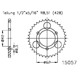 Kettenrad C50-Stahl