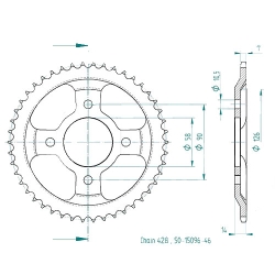 Kettenrad C50-Stahl
