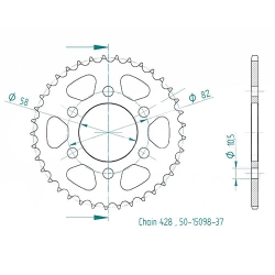 Kettenrad Stealth ZF Dual ZFD-15098 (Gold)