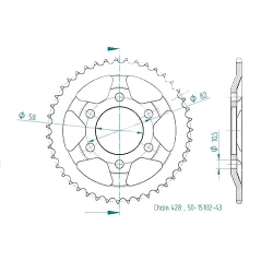 Kettenrad C50-Stahl
