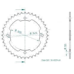Kettenrad C50-Stahl