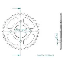 Kettenrad C50-Stahl