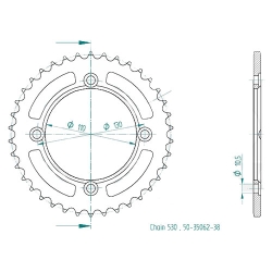 Kettenrad C50-Stahl