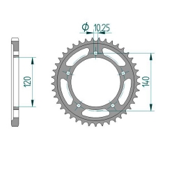 Kettenrad Stealth ZF Dual ZFD-1792 (Schwarz)