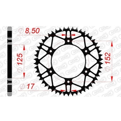 Kettenrad Stealth ZF Dual ZFD-8000 (rot)
