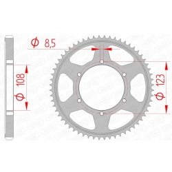 AFAM Kettensatz Stahl Aprilia RS 125 GP 4T Replica ABS Euro5 Bj.2024