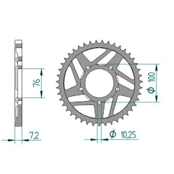 Kettenrad Stahl 76mm OZ PVM Marchesini