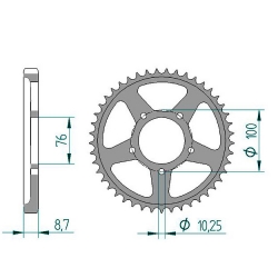 Kettenrad Stahl 76mm OZ PVM Marchesini