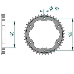 Kettenrad Stealth ZF Dual ZFD-6 (Gold)