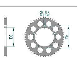 Kettenrad Aluminium