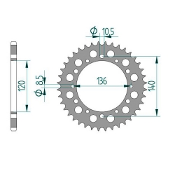Kettenrad Aluminium