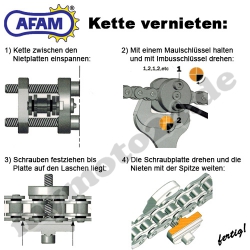 AFAM Kettenvernieter Nietwerkzeug, Easy Chain Riveter RIV5