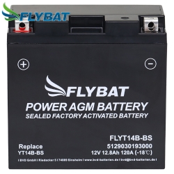 Batterie FlyBat FLYT14B-BS / YT14B-BS AGM geschlossen