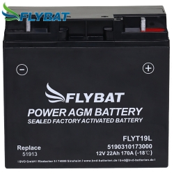 Batterie FlyBat FLYT19L / YT19BL-BS AGM geschlossen