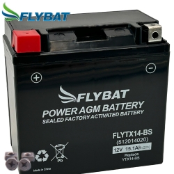 Batterie FlyBat FLYTX14-BS / YTX14-BS AGM geschlossen