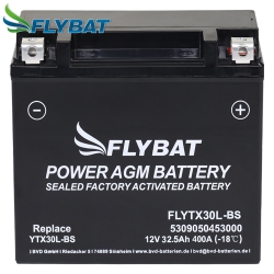 Batterie FlyBat FLYTX30L-BS / YTX30L-BS AGM geschlossen
