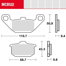Bremsbelag TRW / Lucas MCB532