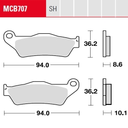 Bremsbelag TRW / Lucas MCB707