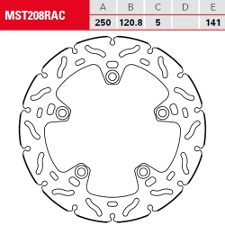 Bremsscheibe TRW / Lucas MST208RAC