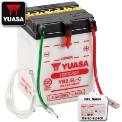 Batterie YUASA YB2.5L-C (DC) offen ohne Säure